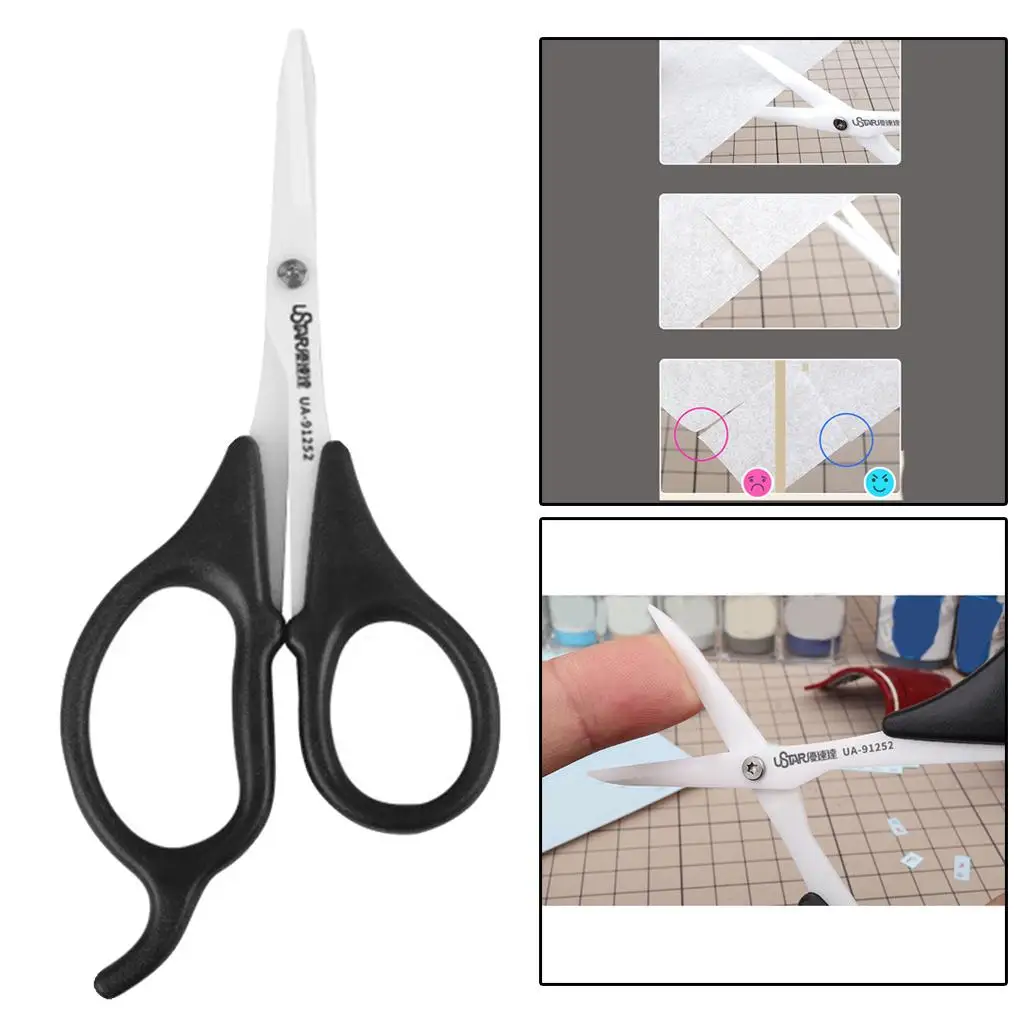 Multi Purpose Ceramic Scissors - DIY Accessory Frosted Handle Two-Finger Operation Smooth Cut Shears for Kitchen Classroom