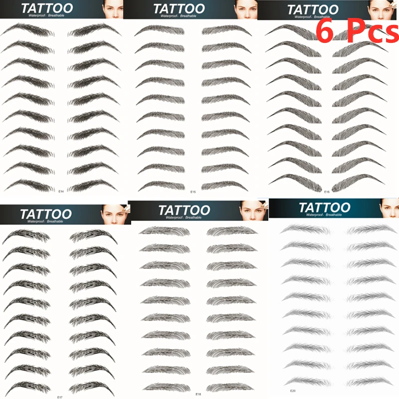 New style 6D Hair-Like Eyebrows Waterproof Eyebrow Tattoo Stickers Eyebrow Transfers Eyebrow Grooming Shaping Makeup Sticker