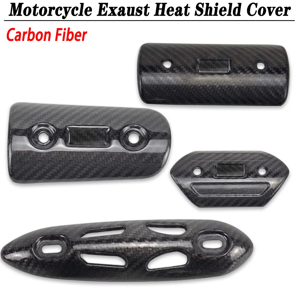 Motorcycle Exhaust Muffler Pipe Carbon Fiber Heat Shield Cover Escape Moto Anti-Scald Protector For S1000RRR Ninja400 Pit Bike