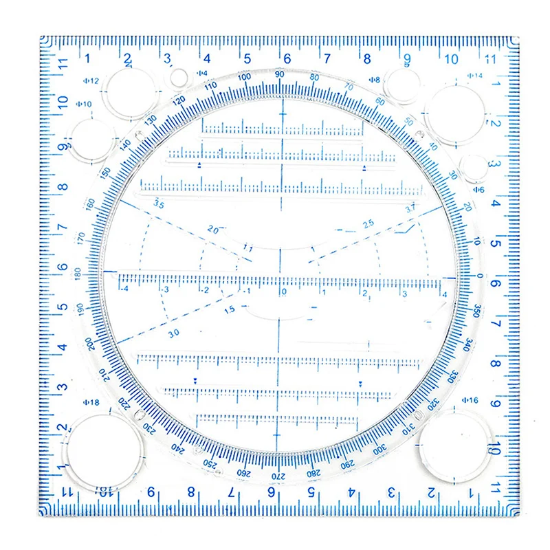 Multifunctional Drawing Ruler Multipurpose Draw Round Curve Horizontal Parallel Line Vertical Parallel Line