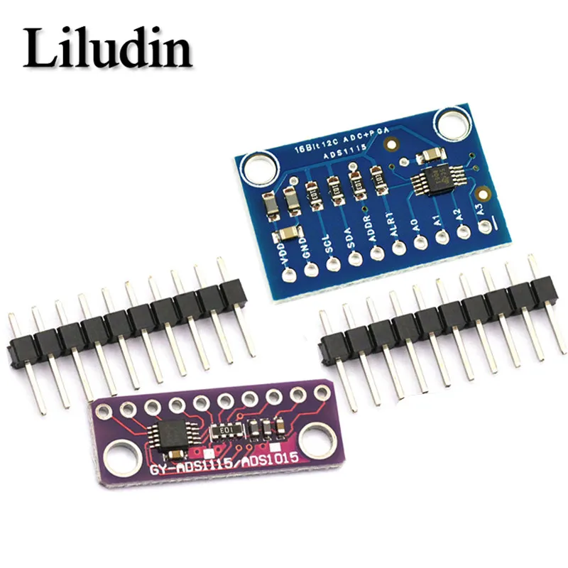 16 Bit I2C ADS1115 ADS1015 Module ADC 4 channel with Pro Gain Amplifier 2.0V to 5.5V for Arduino RPi