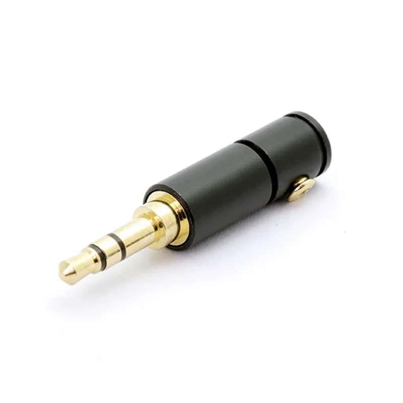 2PCS 3 Poles 3.5mm Stereo Connector with Screw Lock Gold Plated Jack 3.5mm Stereo Male Plug Wire Connector Headphone Jack