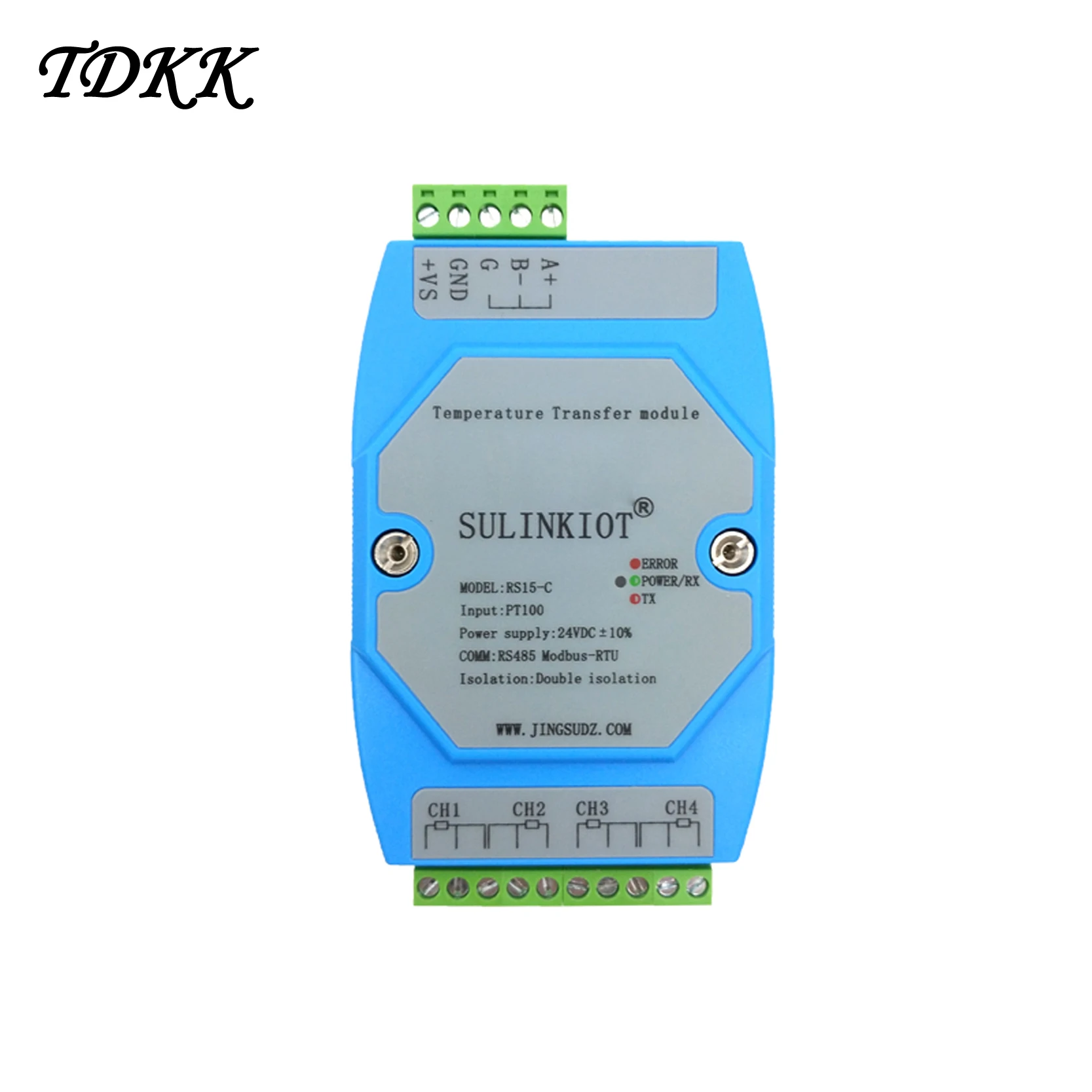 

RS15-C 4-channel PT100 Thermal Resistance to RS485 Communication Transmitter Temperature Acquisition Module Photoelectric Isolat