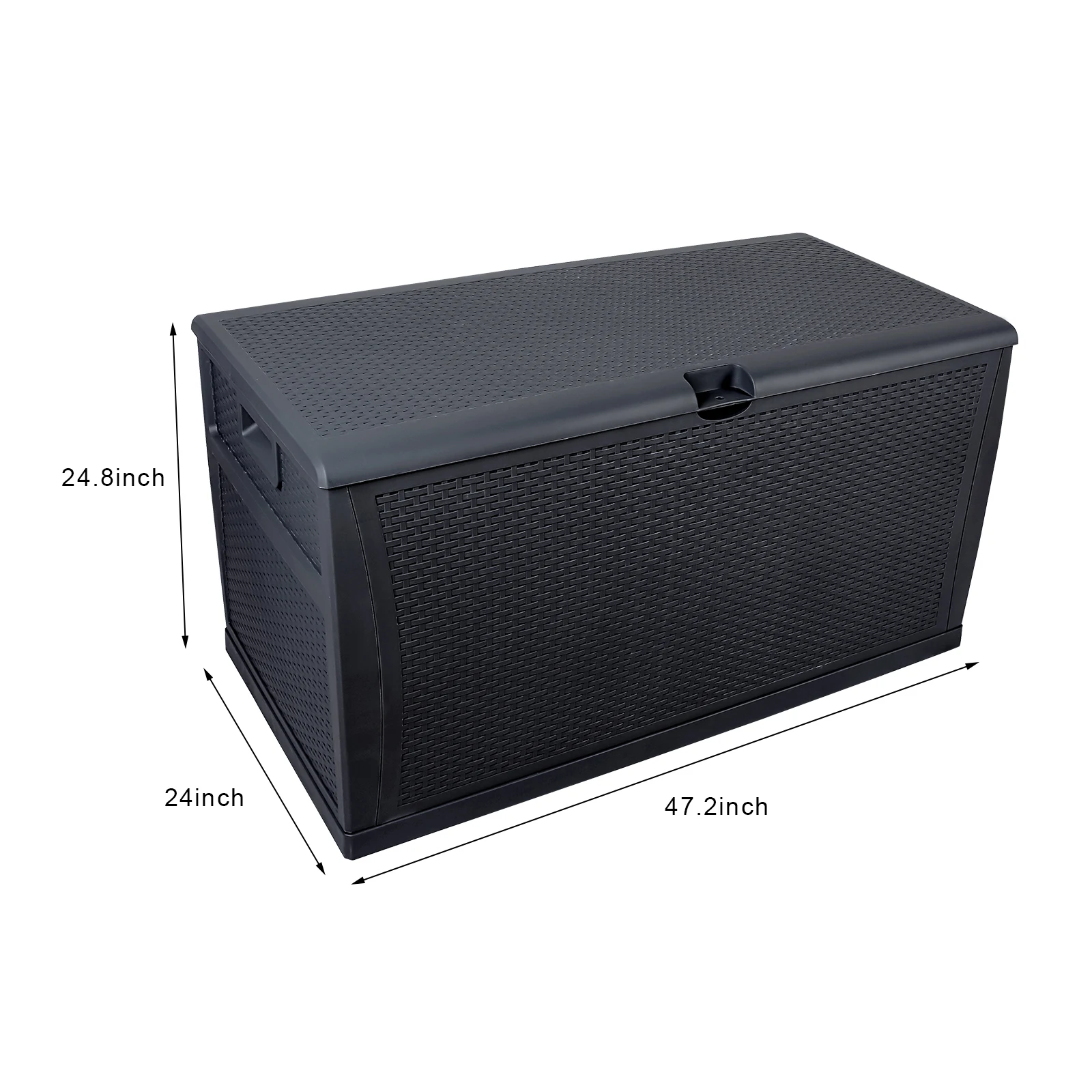 120Gal 460L Outdoor Garden Plastic Storage Deck Box Chest Tools Cushions Toys Lockable Seat Waterproof 47x24x24.8 Inch[US-Stock]