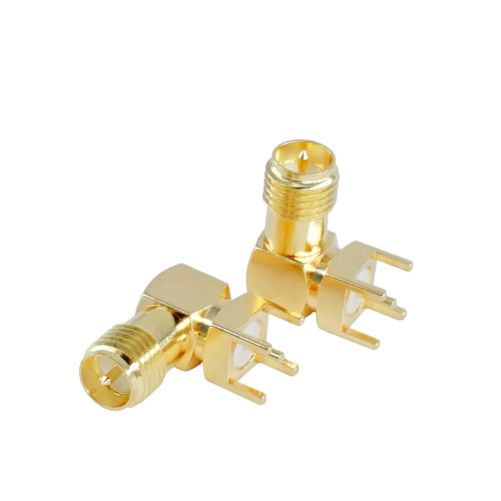 10PCS SMA female plug Right Angle 90 DEGREE  SMA-KWE PCB Mount connector RF adapter