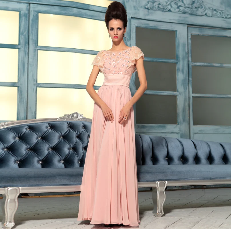 Gratis Verzending 2018 Formele Partij Prom Gown Bridal Lange Diner Party Vrouwen Banket Kant Graduation Bruidsmeisjekleding