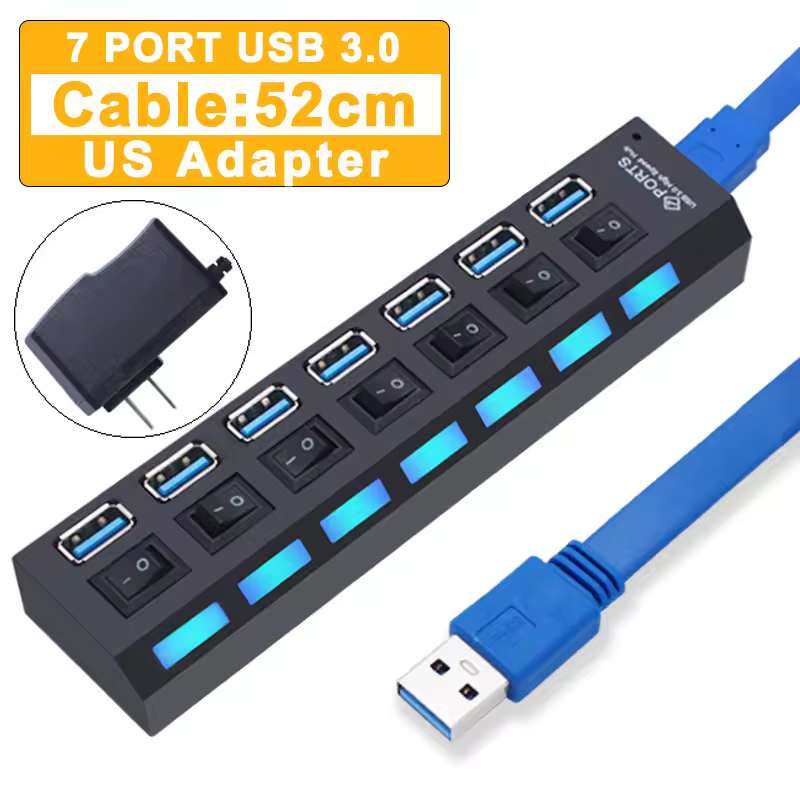 USB Hub 3.0 Hub USB 3 USB 2.0 Multi USB Splitter Power Adapter 4/7 Port Multiple Expander 2.0 with Switch for PC Accessories - Image 13