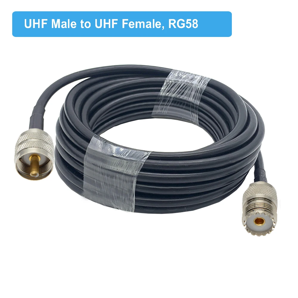 RG58 Coaxial Cable PL259 UHF male to UHF male connector RF Adapter Coax Ham Radio Extension Cable 50ohm 30CM 50CM 1M 2M 5M 10M