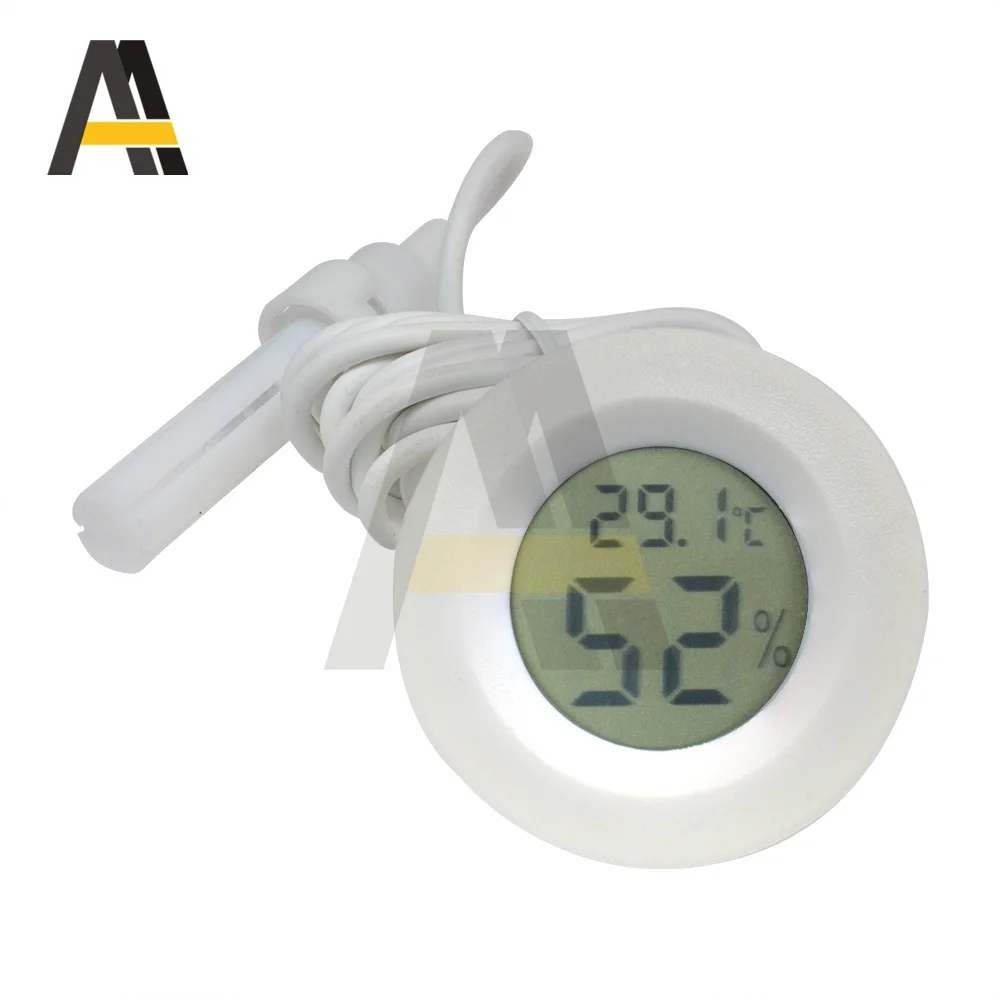 LCD Digital Thermometer Hygrometer Gauge Tester with Probe Incubator Aquarium Temperature Humidity Meter Sensor Detector