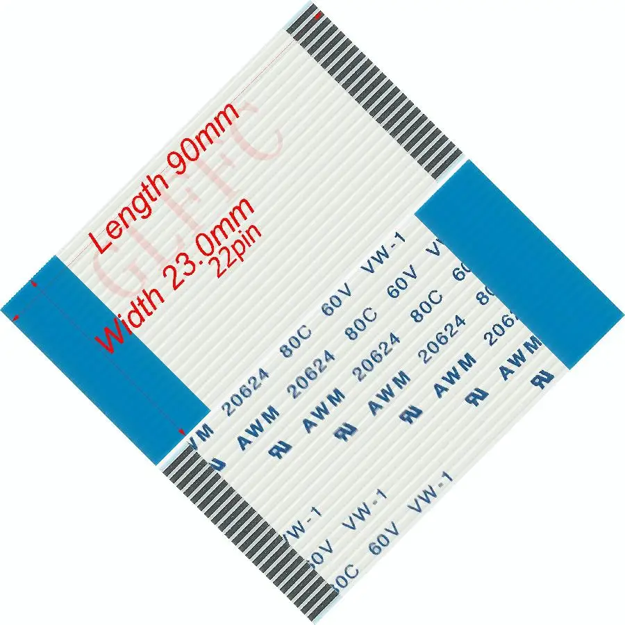 22pin 1.0 Sân 90Mm-3000Mm Loại B Linh Hoạt Cáp Phẳng FFC Awm 20624 ROHS Xuất TTL màn Hình LCD DVD Máy Tính