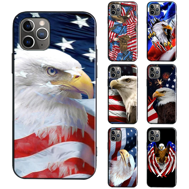 American Eagle Flag Case For iPhone 11 14 13 Pro Max SE 2020 6S 8 7 Plus X XR XS Max 12 Pro Max mini Phone Cover