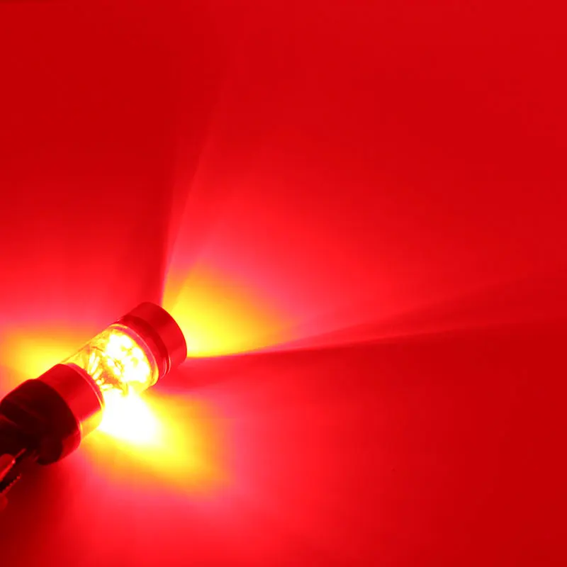 2X Red High Power 100W 3030 20SMD LED 7443 T20 7444NA LED Bulbs For Turn Signal Lights, Tail Lights, Brake Lights, Brilliant Red