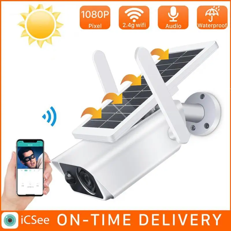 

HD 2MP Wireless Rechargeable Battery IP Camera with Solar Panel Outdoor Weatherproof Home Security Camera