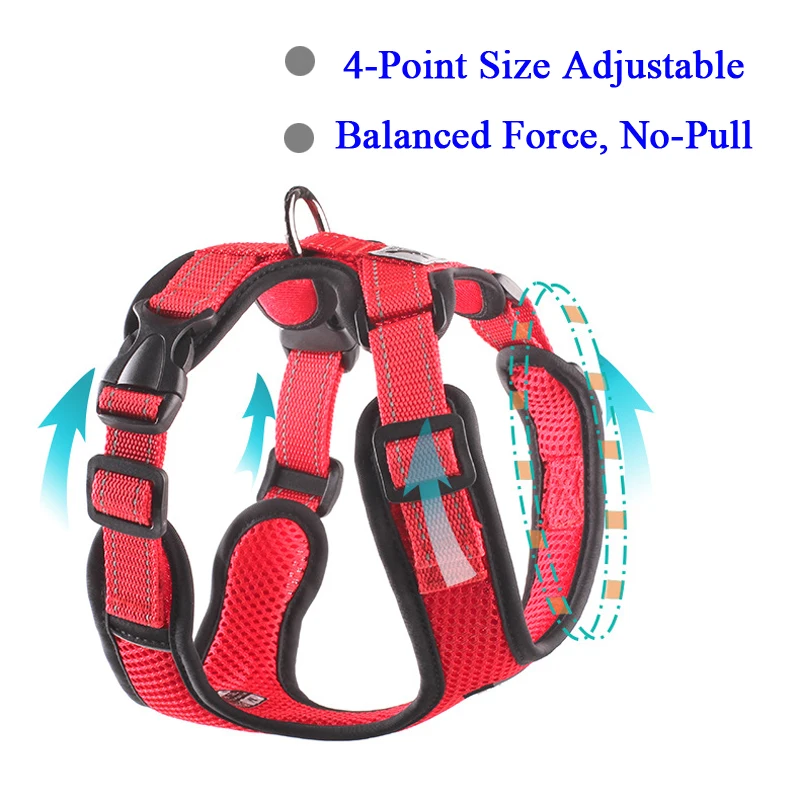 Adjustable Pet Training Product Chihuahua Pug No Pull Mesh Dog Harness Breathable Puppy Vest Reflective Harnesses For Small Dogs