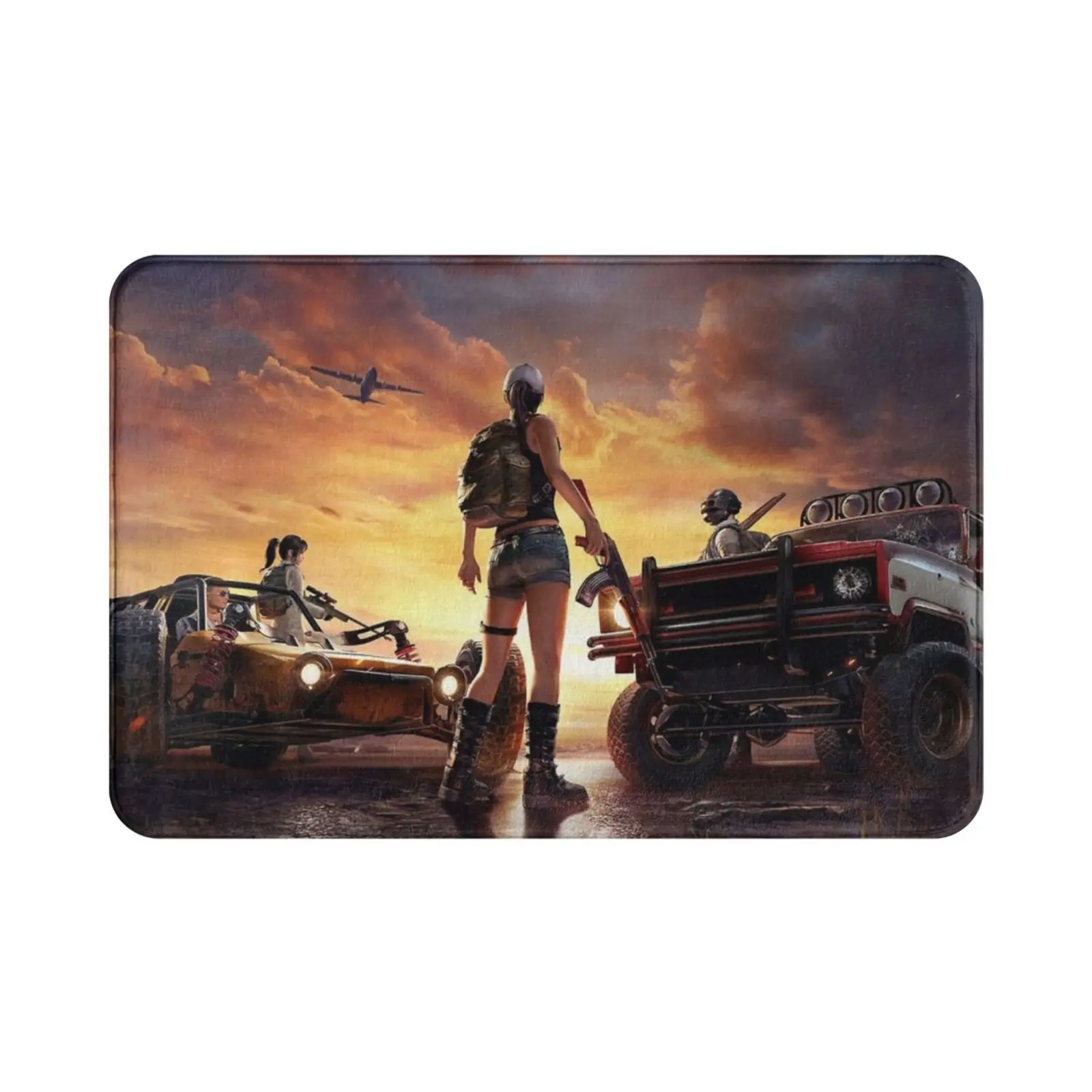 Pubg Mobile Carpet Mat Rug Cushion Soft Pubg Battlegrounds Game Phone Car Videogames War