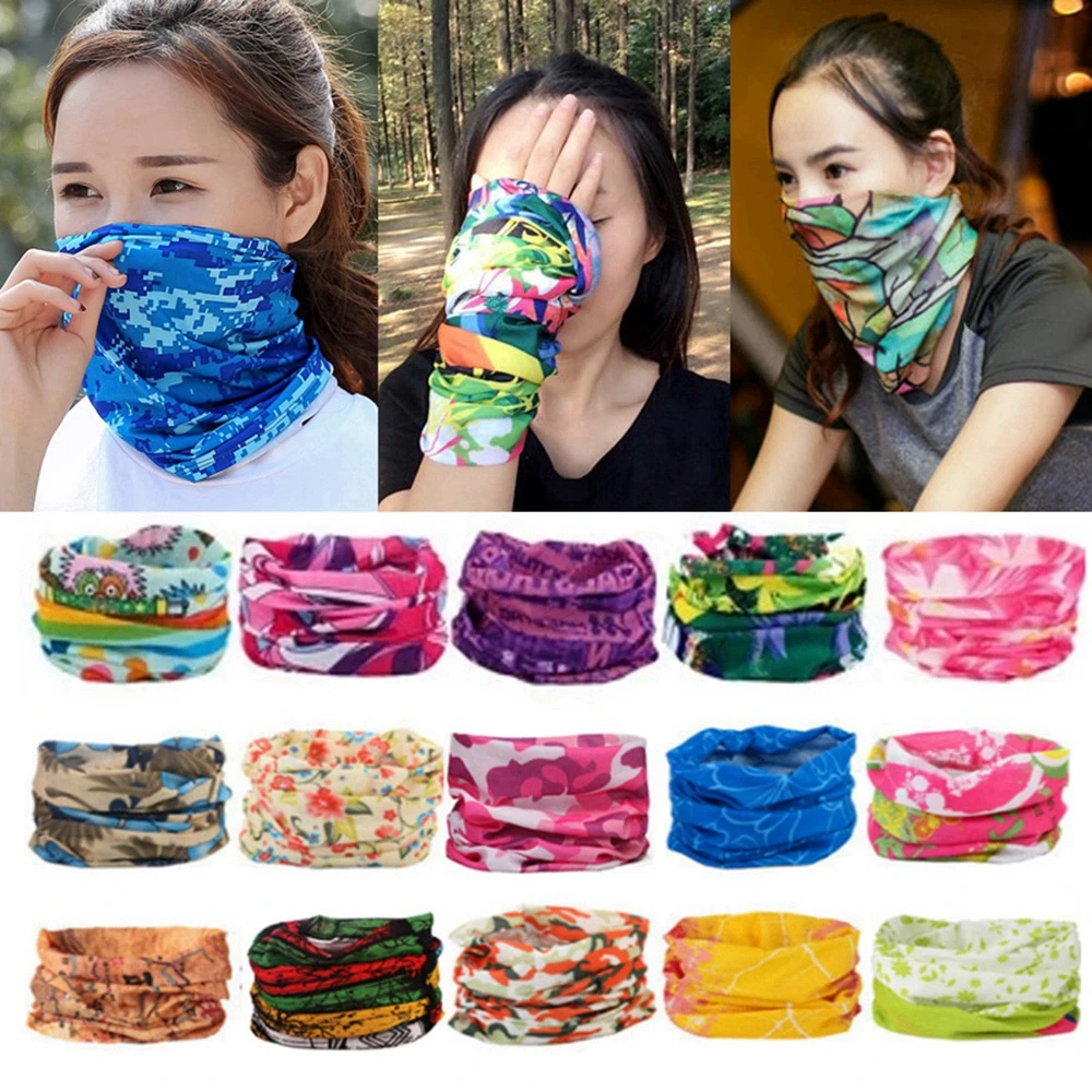 Cycling Mask Outdoor Sports Magic Head Scarf Printing Headband Bike Wrist Band Bandana for Windproof Sunscreen Bike Masks