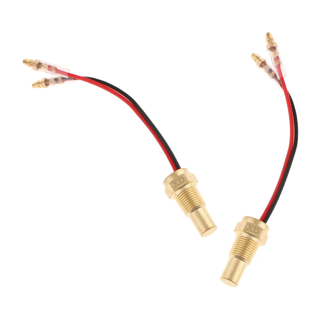 2 Pcs. Universal Water Temperature Gauge 10mm Head Plug 1/8 Thread Sensor Yellow