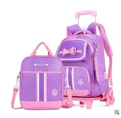 Schule trolley-set Räder Schule Rollen rucksack Tasche mädchen warenkorb Trolley rucksack kinder trolley schule rädern Rucksack tasche