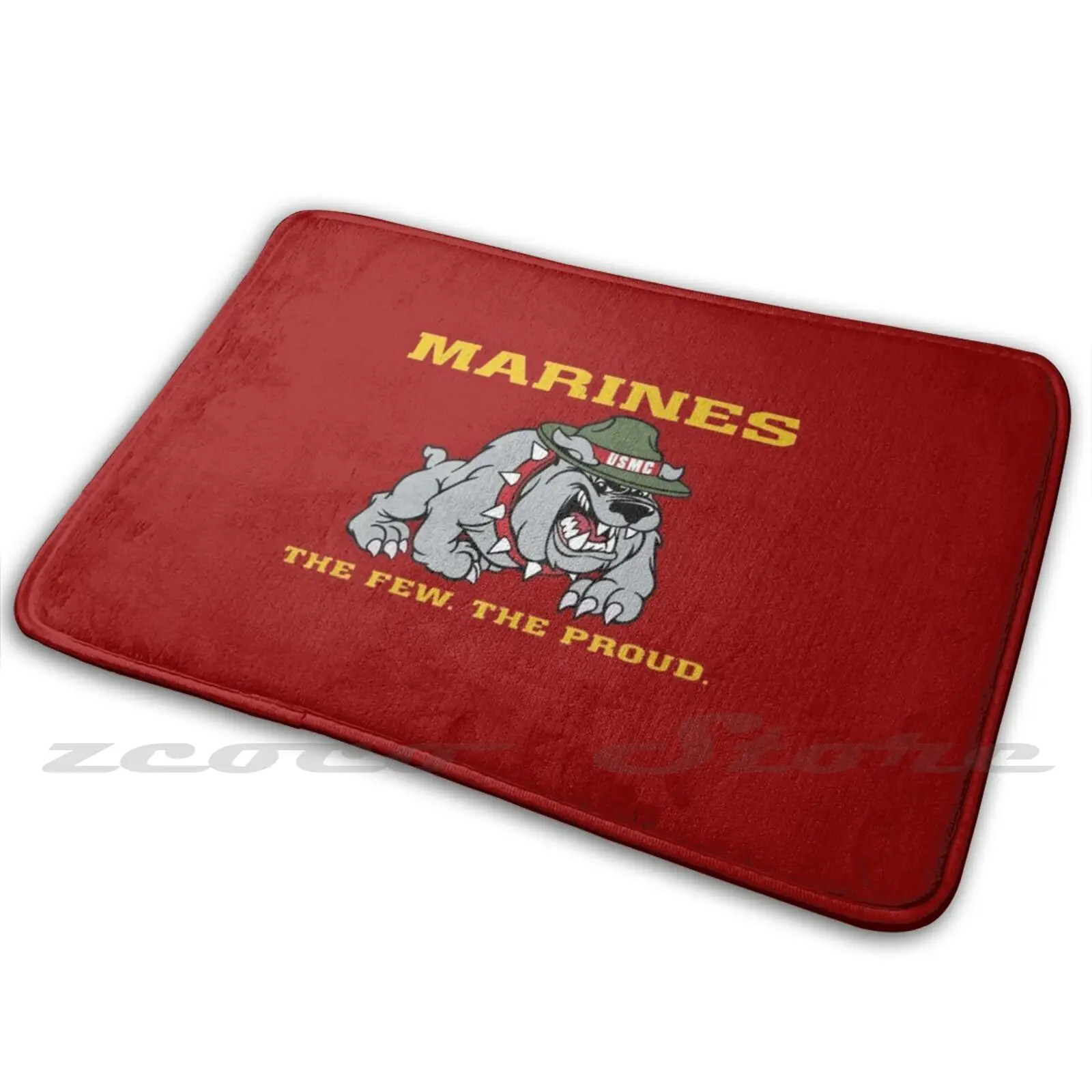 Usmc Devil Dog Mat Doorway Non-Slip Soft Water Uptake Carpet Bull Dog Usmc Marines Unites States Military Service Semper Fi Few