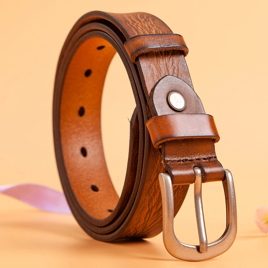 

Fashion Cowskin Genuine Leather Belt Luxury Strap Dress And Jeans Belts For Female Fashion Pin Buckle For Women