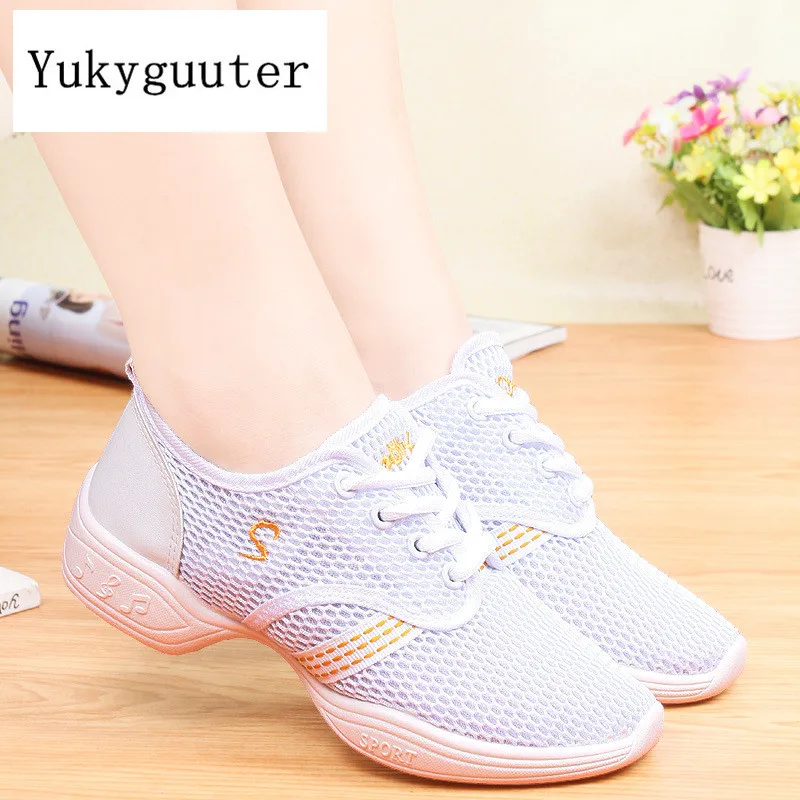 Women's Dance Shoes Soft Outsole Woman Mesh Breathable Jazz Hip Hop Sports Sneakers Ladies Girl's Modern Jazz Dancing Shoes