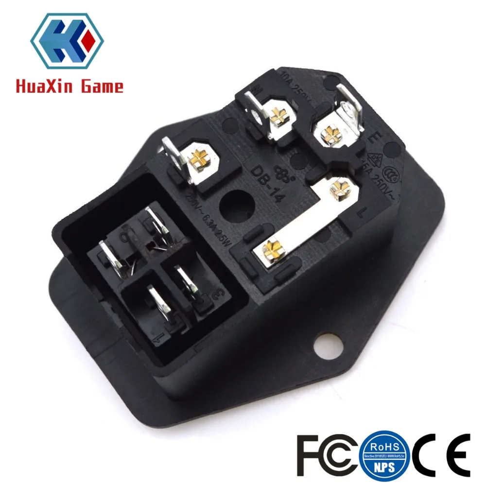 4 Pcs Inlet Module Plug 5A Fuse Switch Male Power Socket 10A 250V 3 Pin IEC320 C14