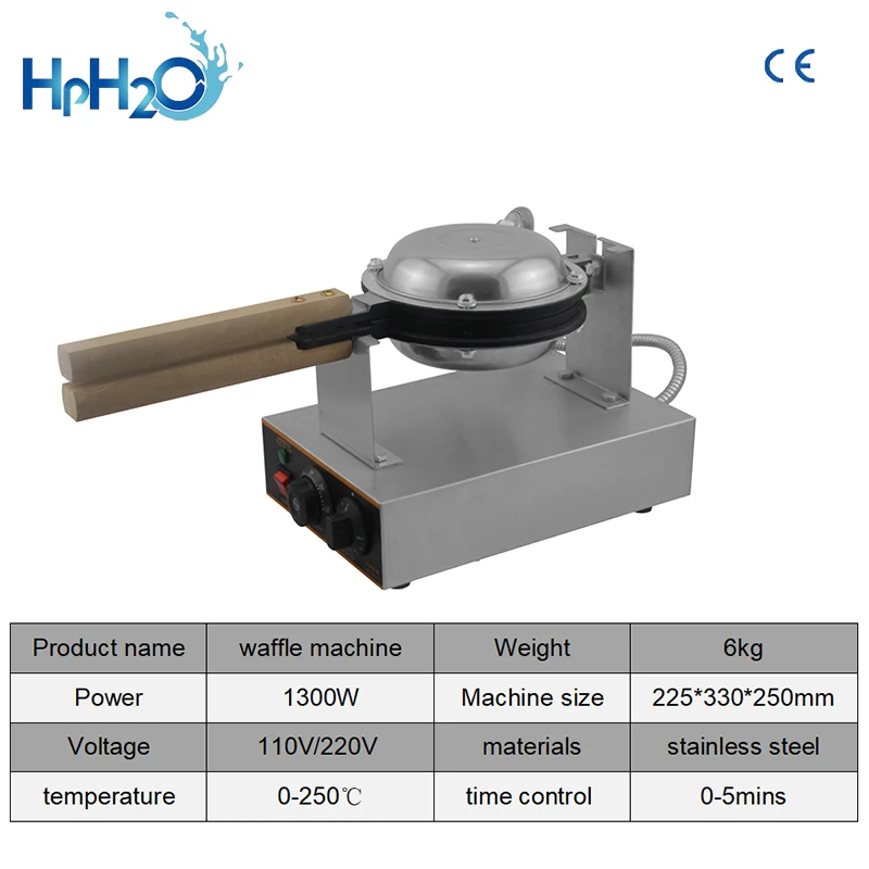 Commercial ไฟฟ้า110V /220V Non-Stick Waffle Maker ขนมขบเคี้ยวเค้กวาฟเฟิลเครื่องรอบรูปร่างวาฟเฟิล baker ฟองวาฟเฟิลเตาอบ