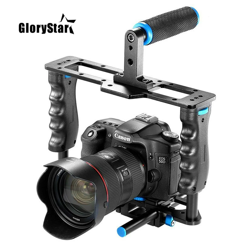 Professional DSLR Rig Video Camera Cage Rail 15mm Rod System Top Handle For Canon 5D Mark II III 6D 7D 60D 70D 5DII 5DIII Camera