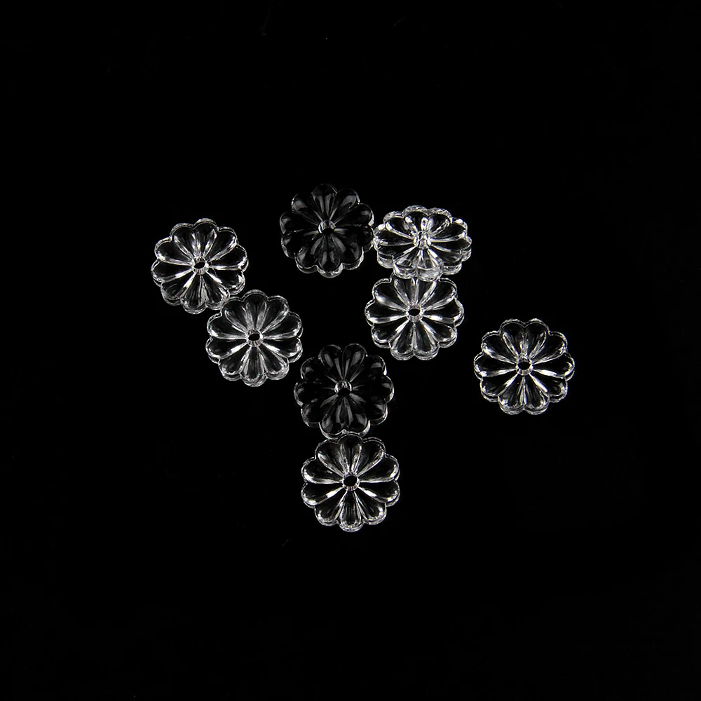 Clear Color Crystal Rosette Flower Beads Different Size One Hole Glass Pendant Feng Shui Suspension For Curtains