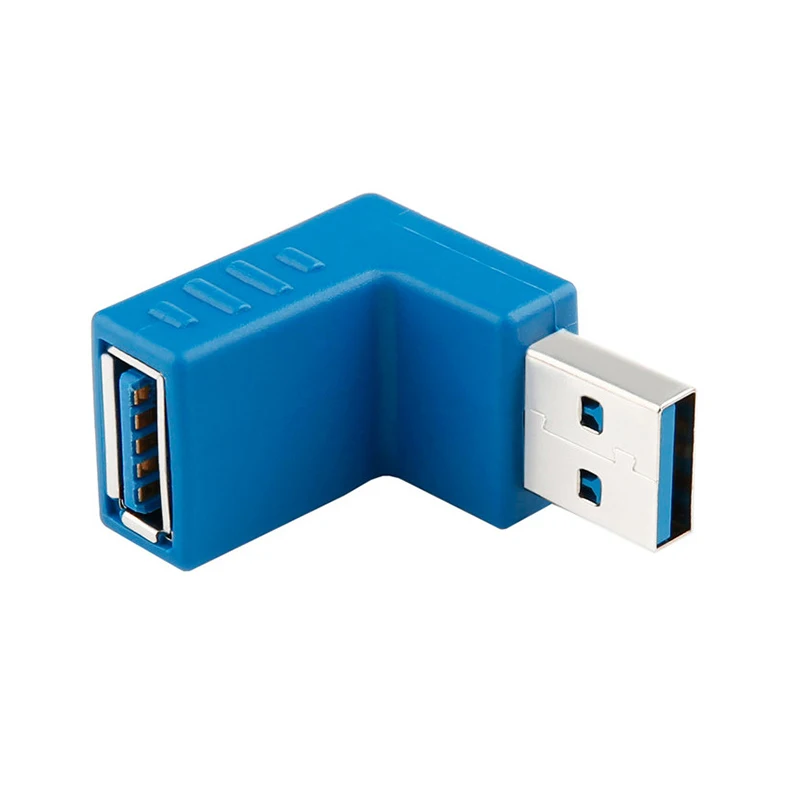 USB tipo A macho para fêmea conversor adaptador, 90 graus vertical, esquerda direita acima para baixo angular, M, F, preto, azul, 2.0, 3.0