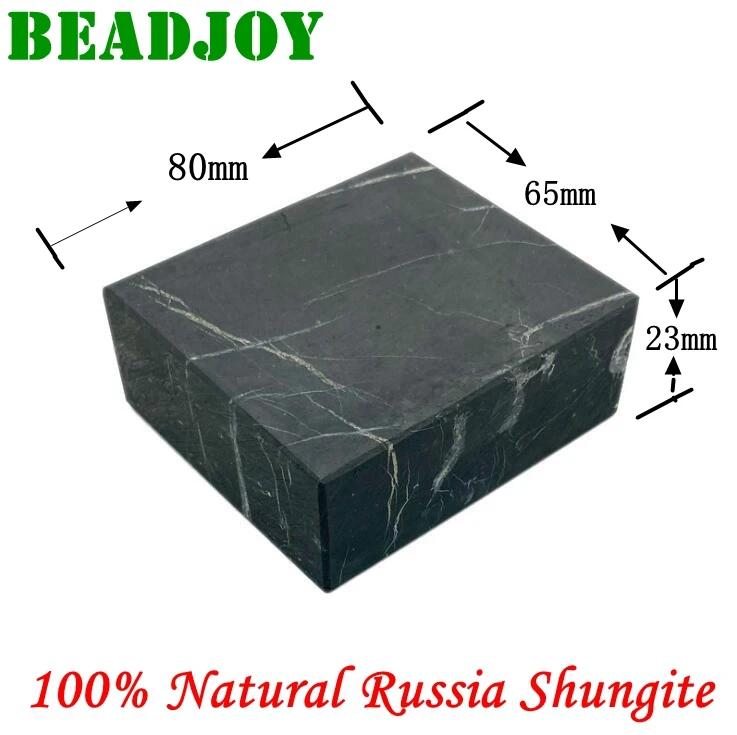 1pcs Russia Shungite Stone Brick 80x65x23mm Cube,Contains Carbon Fullerene,Authentic Karelian Shungite Stone Energy Balance