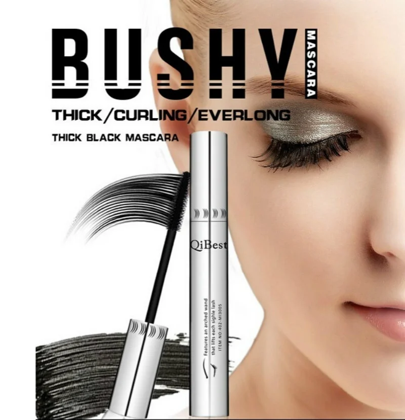 QiBest 5ml 3D Schwarz Mascara Professionelle Wasserdichte Seidige Wimpern Verlängerung Make-Up Kosmetik Verlängerung Curling Mascara