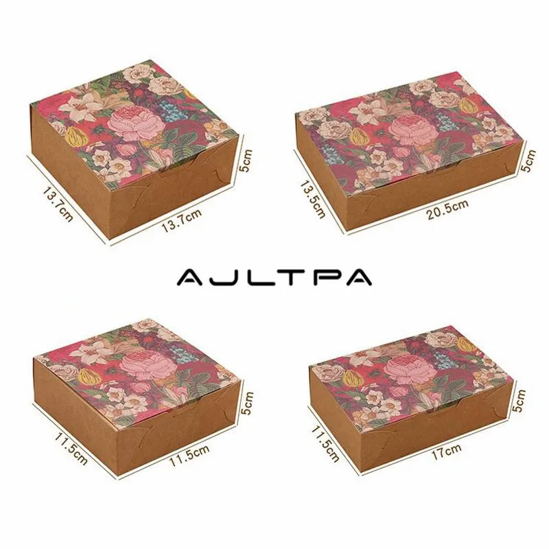 

200pc beautiful flowers of Chinese cultureare fresh natural in color art Kraft paper flower mooncake box yolk pastry biscuit box