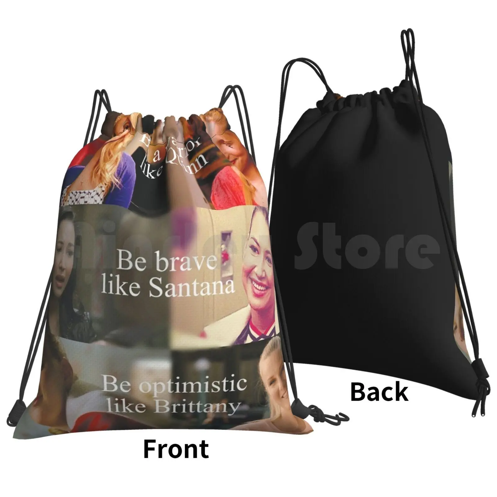 Glee The Unholy Backpack Drawstring Bags Gym Bag Waterproof Quinn Fabray Santana Lopez Glee Brittany Pierce Brittany S