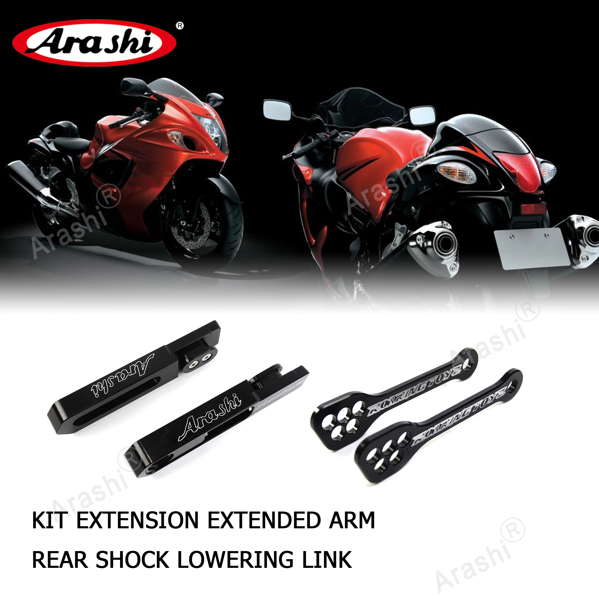 Arashi Swingarm Kit Extension Extended Arm Rear Shock Lowering Link For SUZUKI HAYABUSA GSXR1300 2008 - 2019 GSX1300R GSXR 1300
