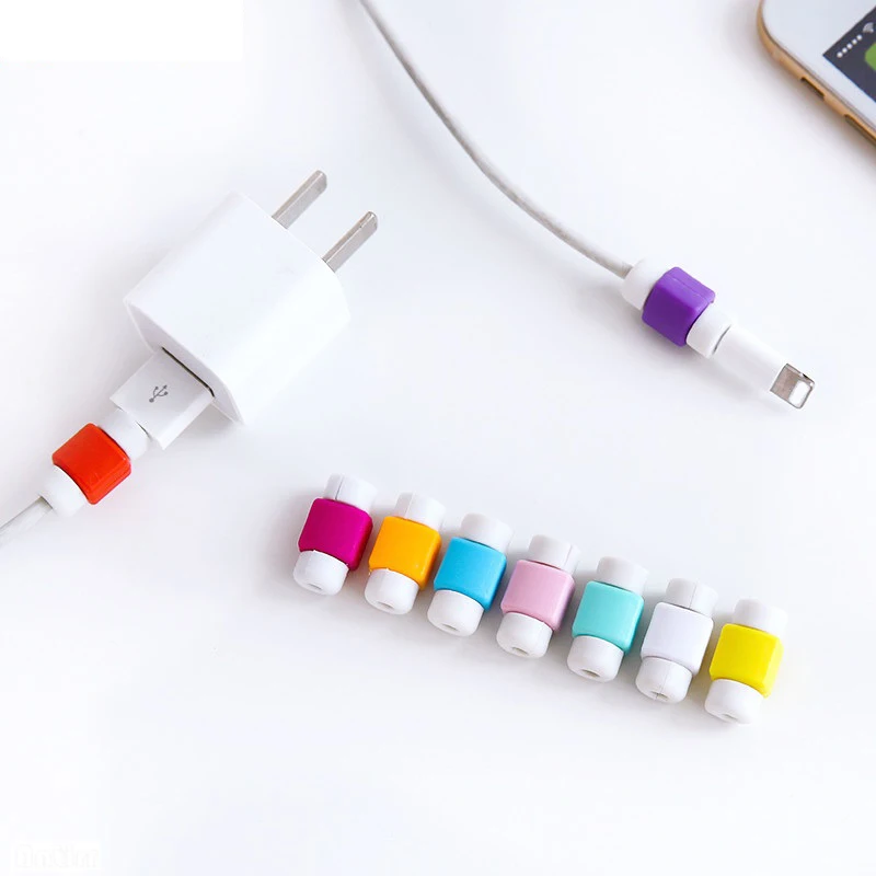 Silicone USB Cable Protector Earphone Wire Cord Protection Cover Data Charger line Protective Sleeve For Apple iphone Samsung