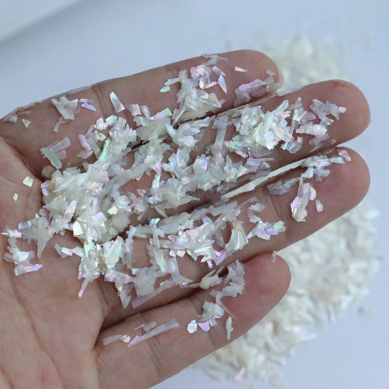 100g/lot  Natural color Crushed Mother of Pearl shell for DIY Jewelry Colored Crushed  MOP Pearl shell scraps  for fake nails