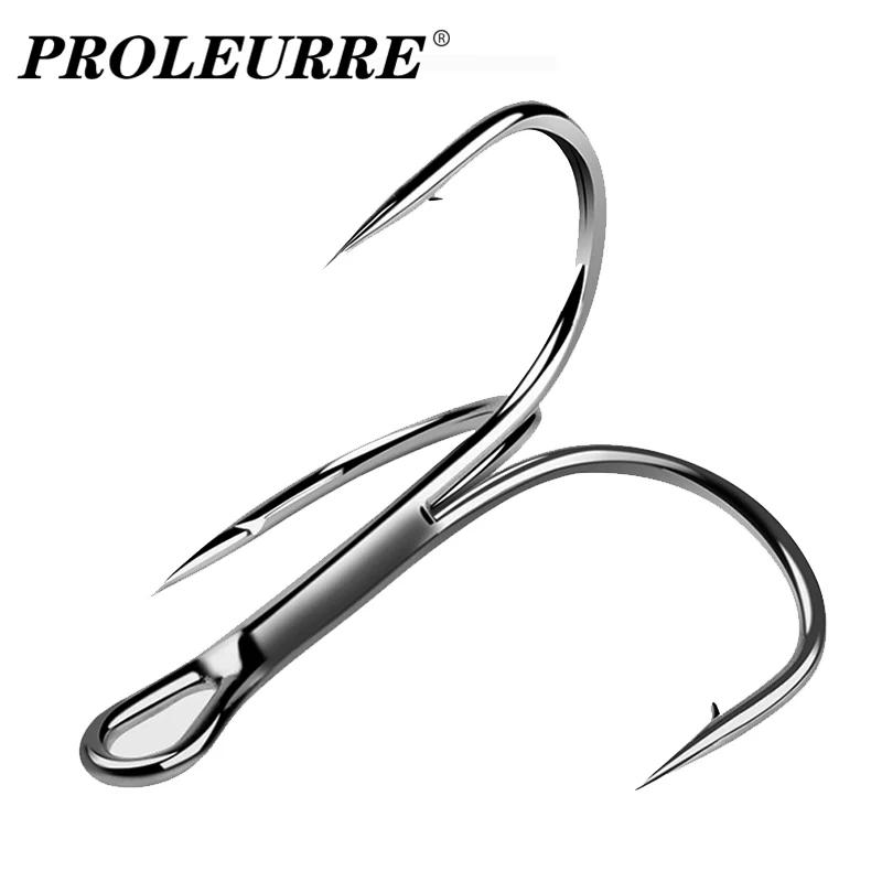 20pcs/Lot Fishing Hook 2/4/6/8/10/12# High Carbon Steel Black Treble Hooks Tool Round Bend Hook for Bass Carp Tackle Accessories