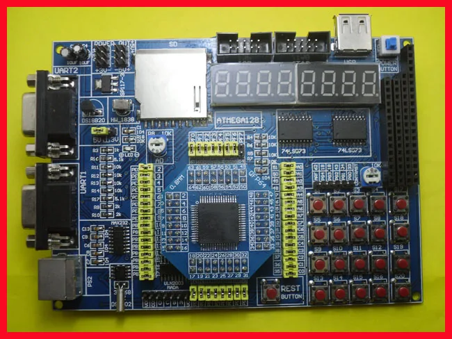 Imagem -03 - Placa de Desenvolvimento Atmega128 Placa de Desenvolvimento Suporte para Cartão sd Tela Colorida Tft Motor de Passo Lcd Infravermelho