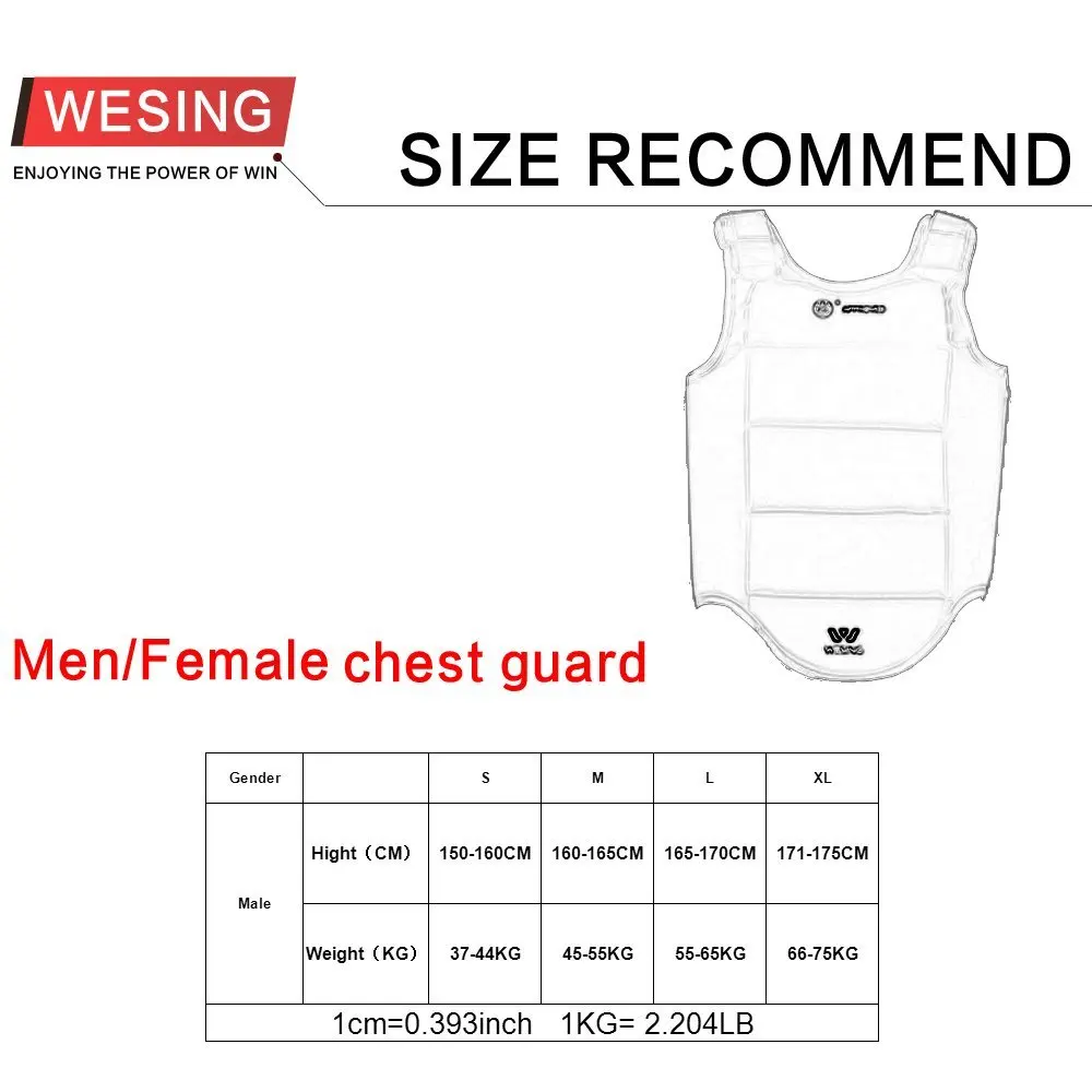 WESING Karate Chest Protector for Men WKF Approved Karate Chest Guard for Adults Training Chest Guard Karate Vest Competition