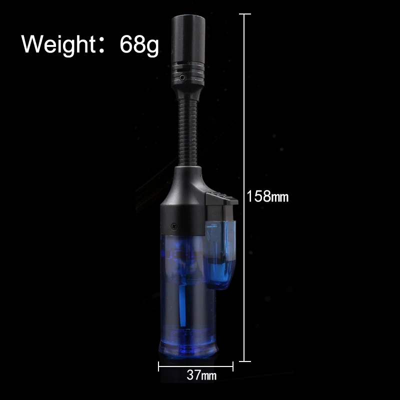 360 Degree Hose Torch Lighter Gas visible Jet Lighter Refillable Butane Lighter Adjustable Flame size  Men's Gadget Without Gas