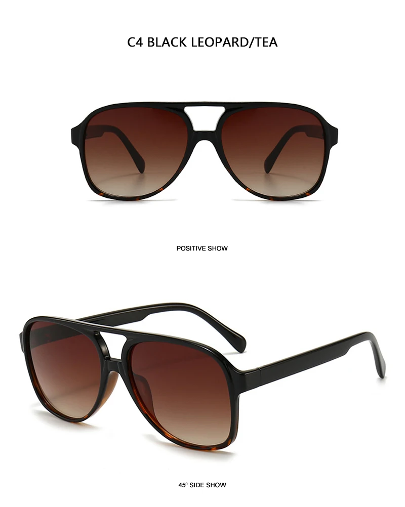 FUQIAN Retro Übergroße Sonnenbrille Männer Frauen Mode Pilot Polarisierte Sonnenbrille Für Unisex Vintage Gradienten Outdoor Brillen – Detail 13