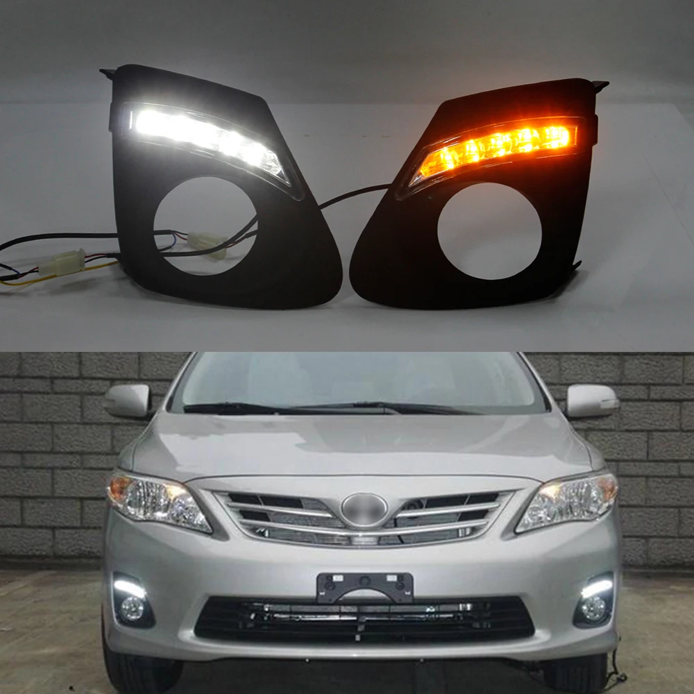 OKEEN 2p Led Daytime Running Light For Toyota Corolla 2010 2011 2012 2013 Auto DRL Headlight Front Cover Fog Lamp Car Accessorie