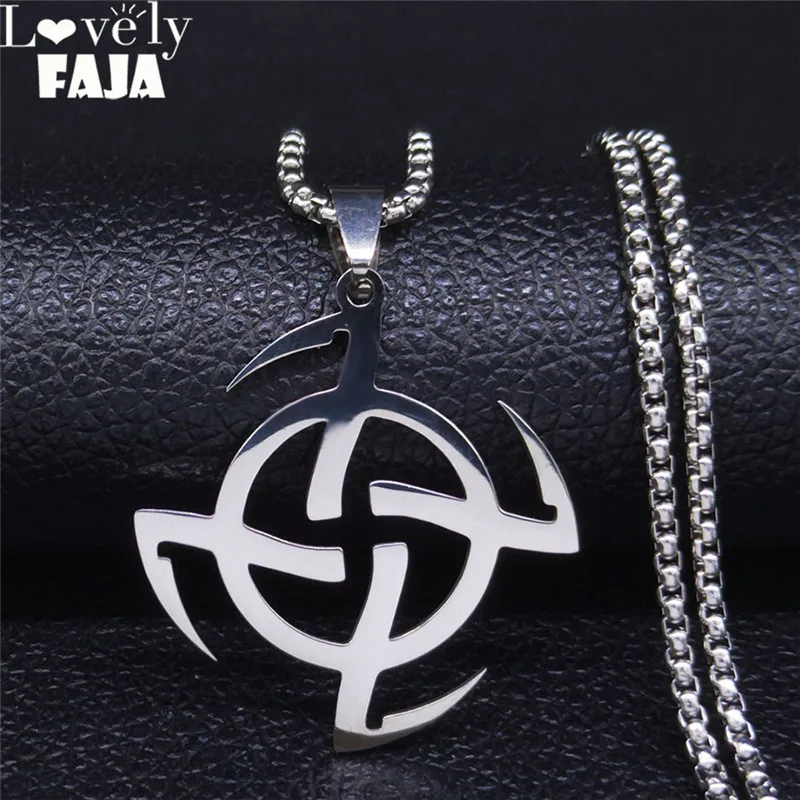 2024 New Cosmic Fylfot Stainless Steel Statement Necklace for Men/Women Silver Color Necklaces Jewelry chaine homme ZZZ3621S03