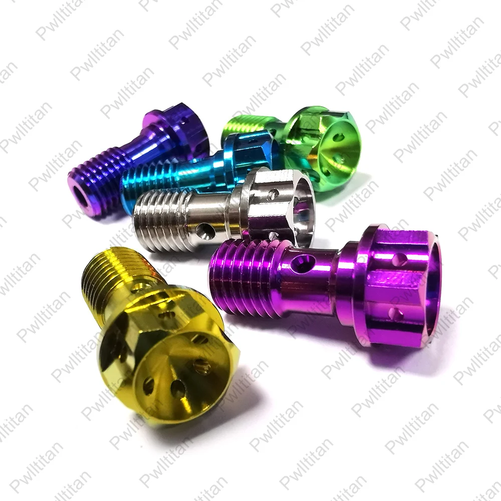 

Motorcycle Titanium Alloy Banjo Bolt Oil Drain Hollow Screw Brake Caliper M10 X 1.0 1.25 MM Pitch for Honda /Yamaha 6 PCS