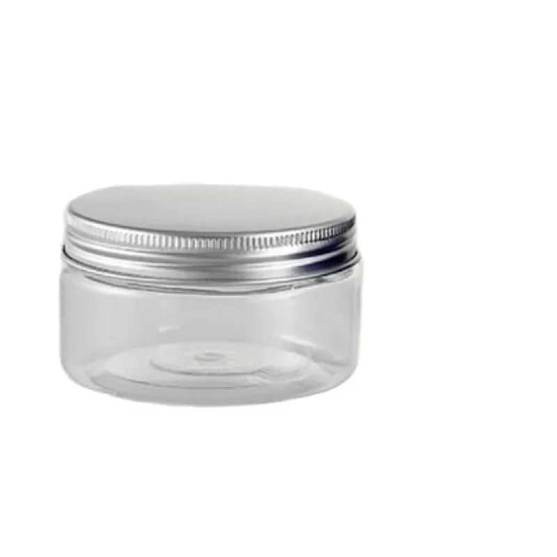 

100G 100ML PET Cream Jar, Aluminum Cap With Inner Lid Transparent Plastic Body Skin Care Cream Packing Jar, 30pcs/lot