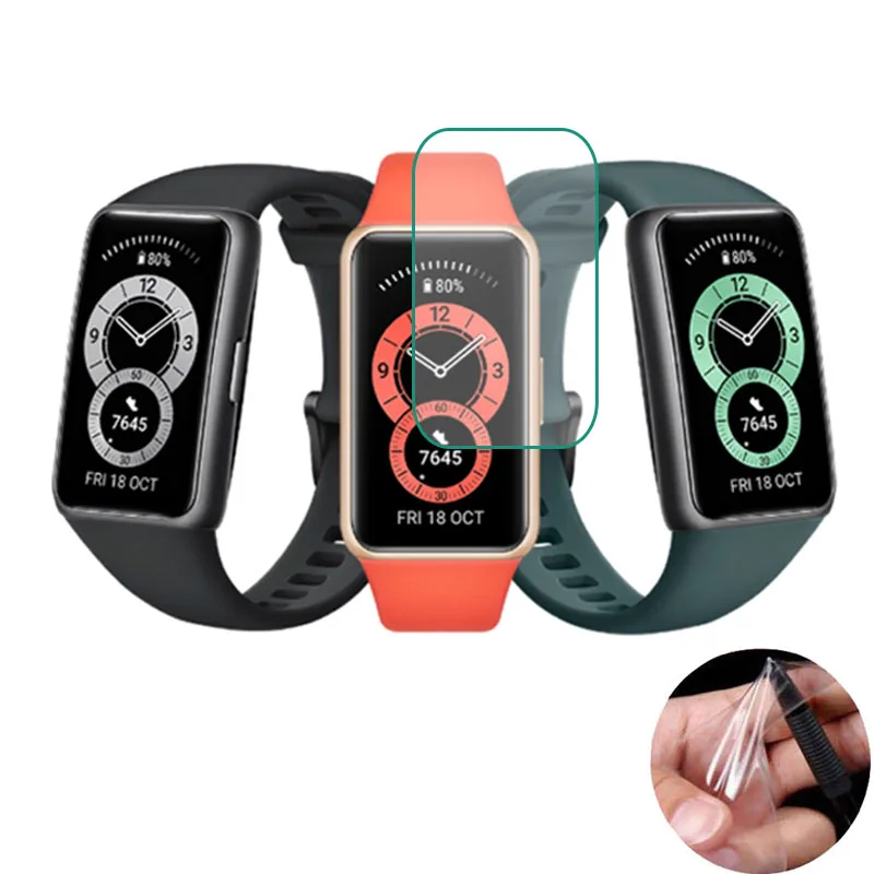 화웨이 밴드 6 스마트 팔찌 화면 보호기 커버 밴드 6 스마트밴드 보호용 소프트 TPU 투명 보호 필름, 5 개