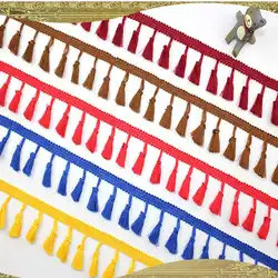 Beatiful 2 Yards Lace Ribbon Tassel Fringe Cotton Ethnic Lace Trim Ribbon Sewing Latin Dress Stage Garment Curtain Decorative Di