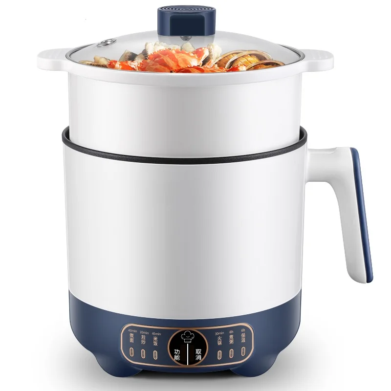 

220V 1.7L Mini Electric Rice Cooker Non-Stick Hot Pot Portable Multi Cooker 2 Layers Electric Frying Machine