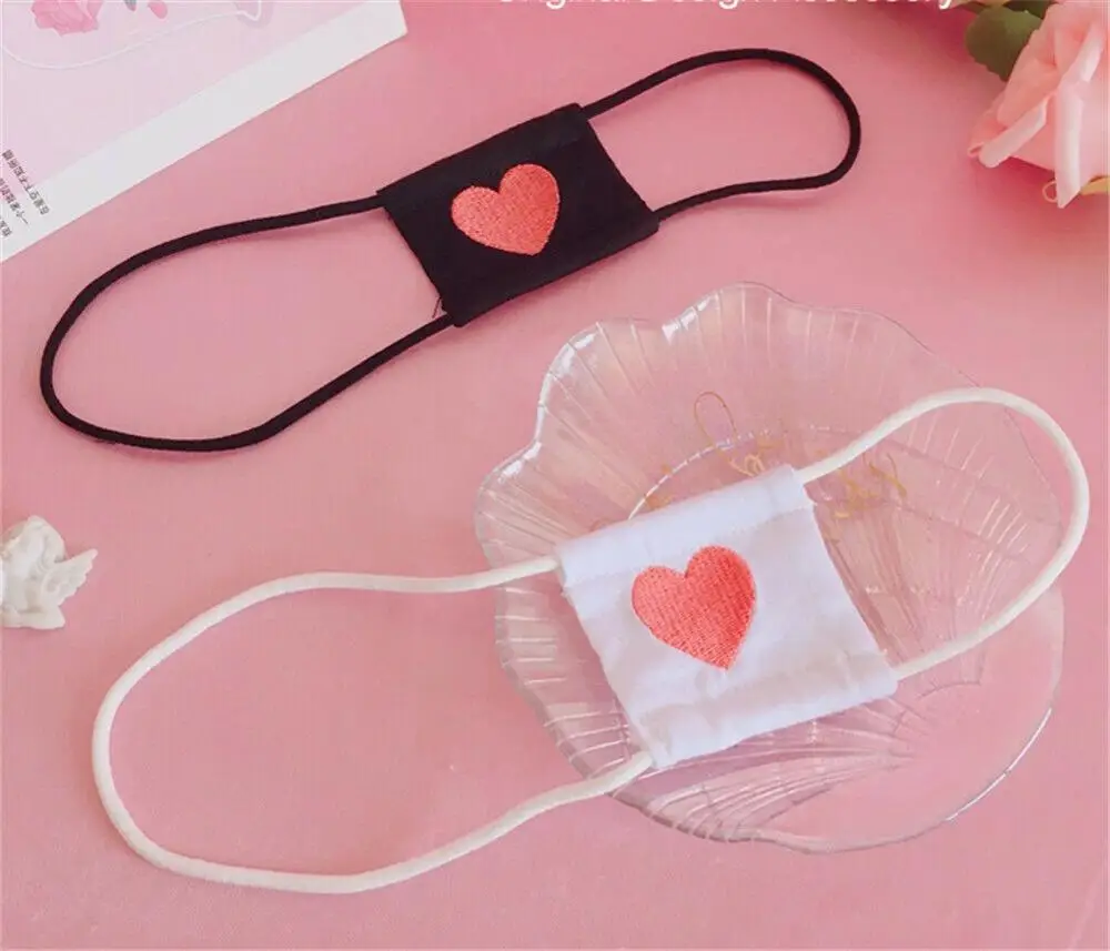 Women Anime Cosplay Costume Eyeshade Heart Embroidery Single Eye Blindfold Eyepatch